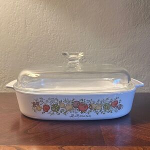 Beautiful Corningware Le Romarin Baking Dish with Glass Lid 10x10x2